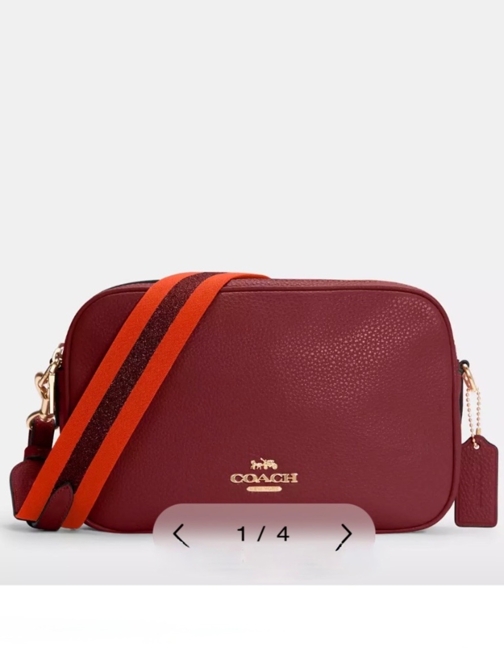Coach Jes Red Orange Cherry Crossbody Bag